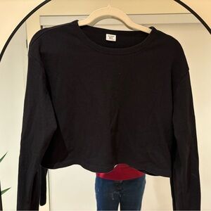 Sunday Best Charcoal Waffle cropped Knit Top